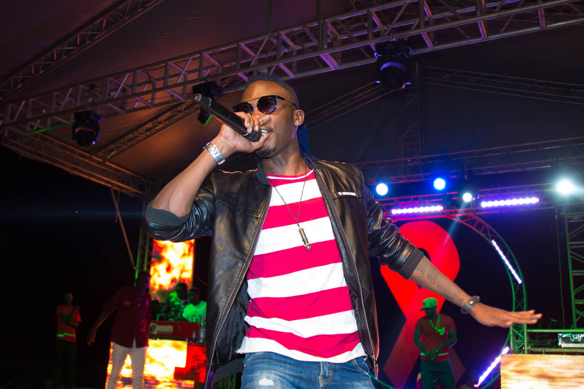 Dancehall singer Nutty Neithan on during his performance