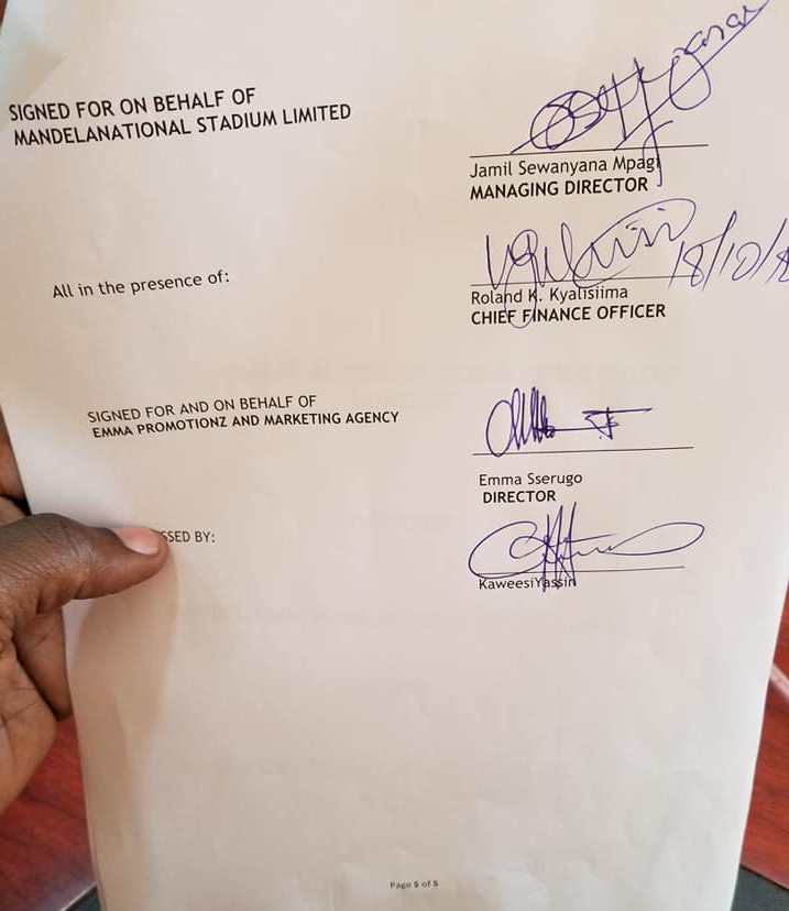 Agreement of hire of Namboole stadium for Bobi Wine Kyarenga concert3