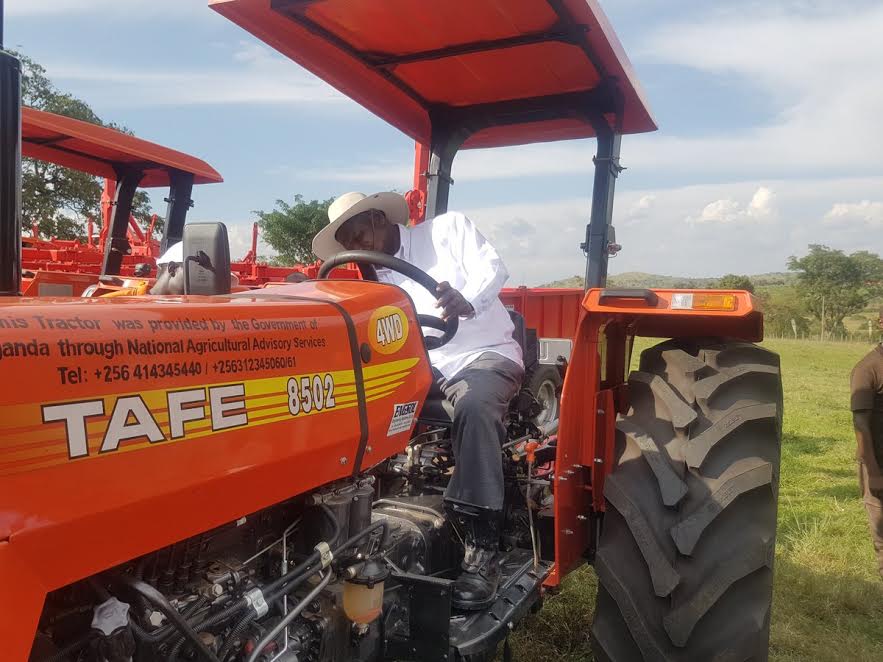 Museveni Hands Over 40 Tractors to Farmers in Mbarara