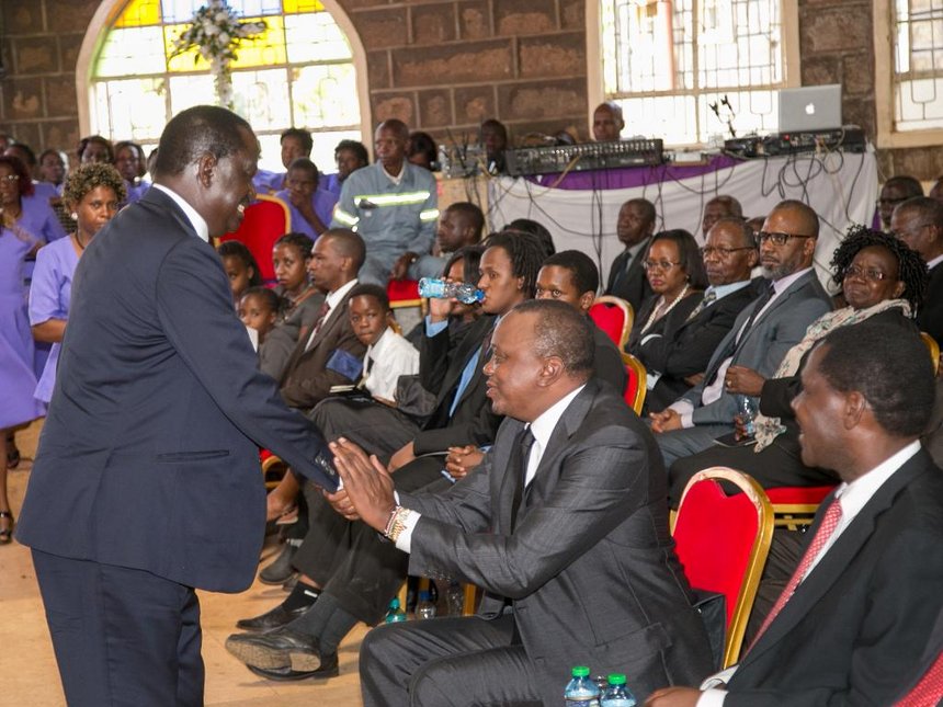 Uhuru, Odinga Share Podium at ex-minister’s Funeral