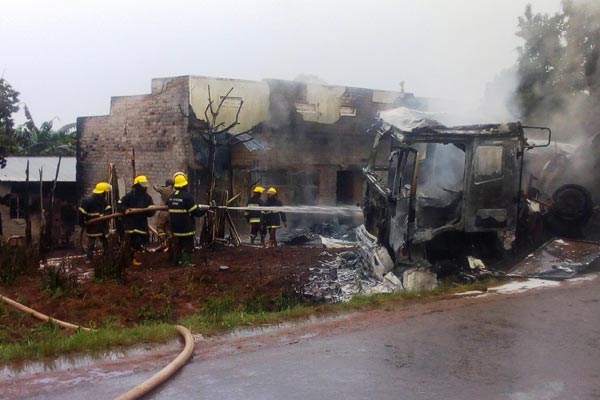 Two Fuel Tankers Crash, Burn Houses