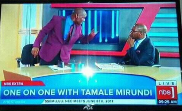 VIDEO: Drama as Tamale Mirundi Attacks Show Host Muyanga Live on NBS TV