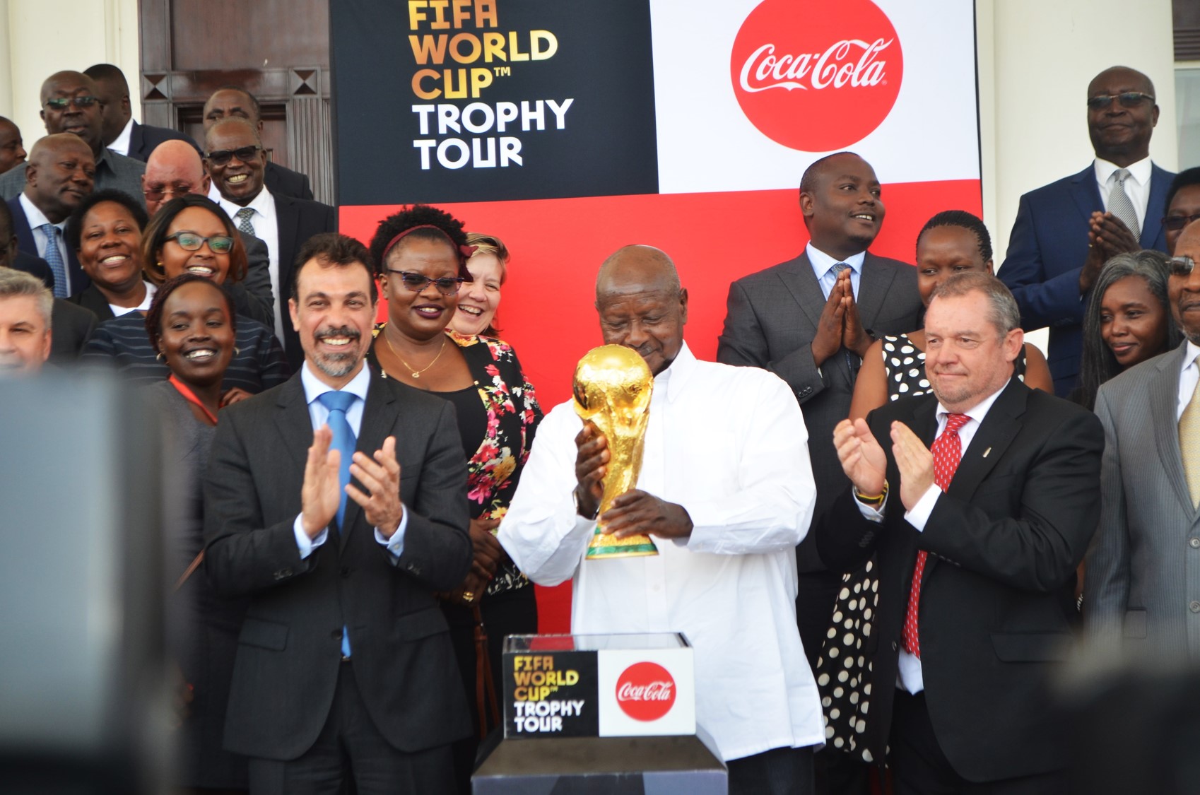 PHOTOS: Glamour as Fifa World Cup Trophy Arrives in Uganda