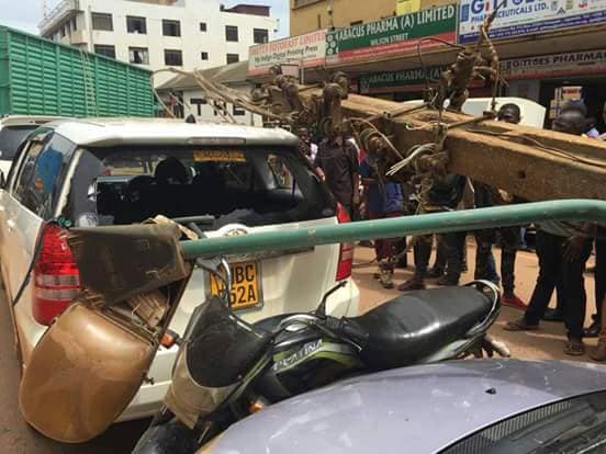 Electricity Pole Crashes Cars, Motorcycles on Wilson Road