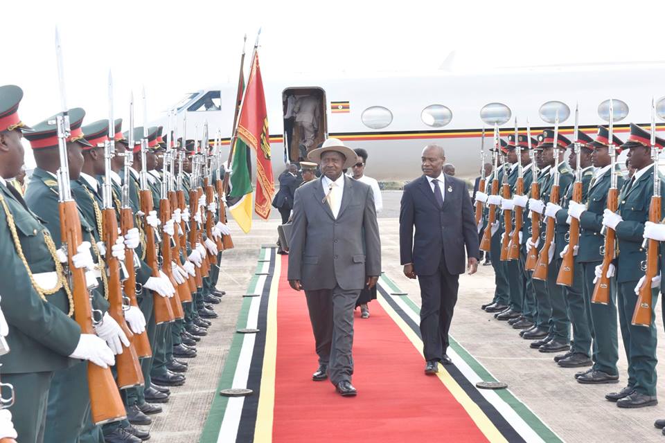 Museveni in Mozambique for 3-day Visit
