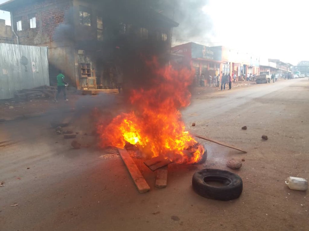 PHOTOS: Jinja Residents Protest Over Bobi Wine