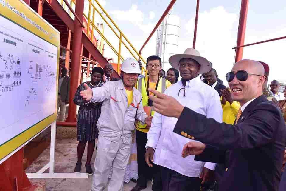 Museveni and investors at the launch