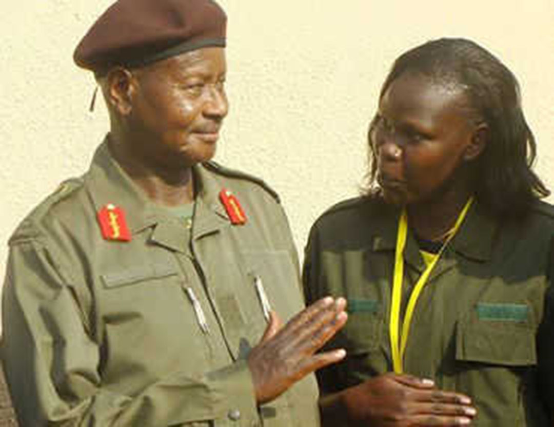 President Museveni and minister Anite. Courtesy Photo