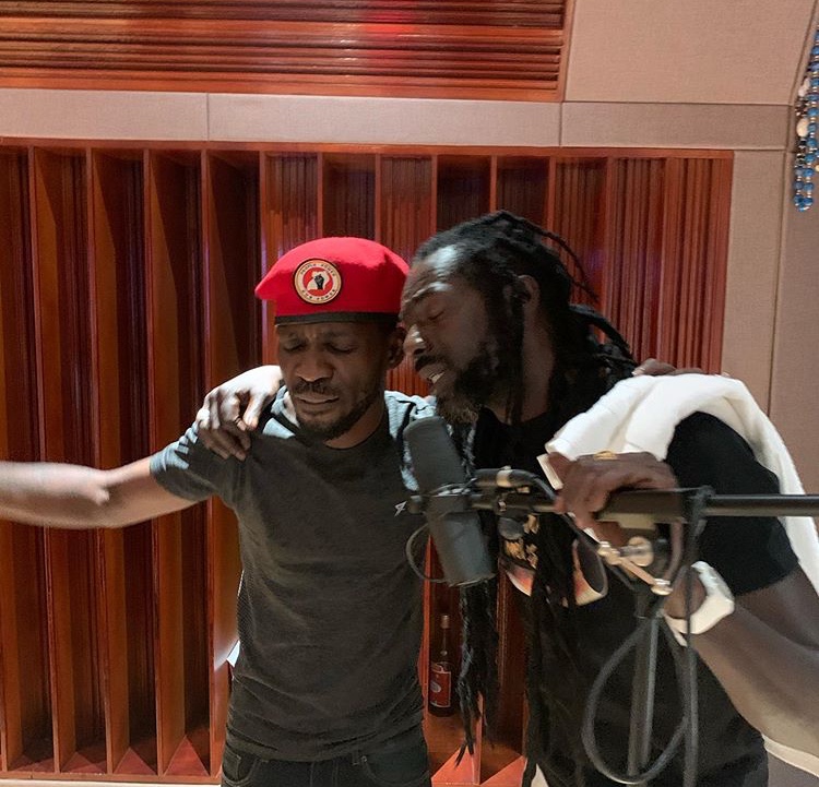 Bobi Wine in Studio with Jamaican Reggae Star Buju Banton
