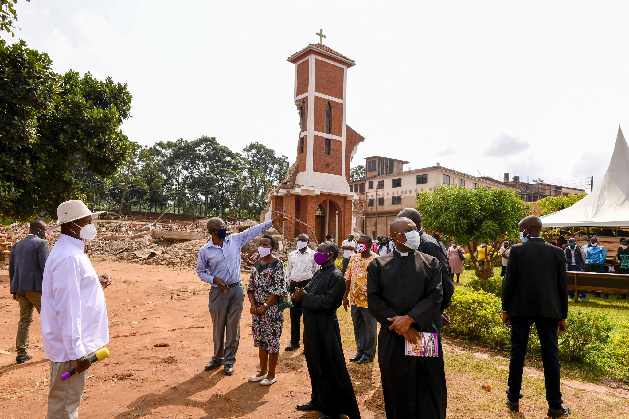 Museveni Visits Demolished Ndeeba Church, Vows to Punish Those Complicit