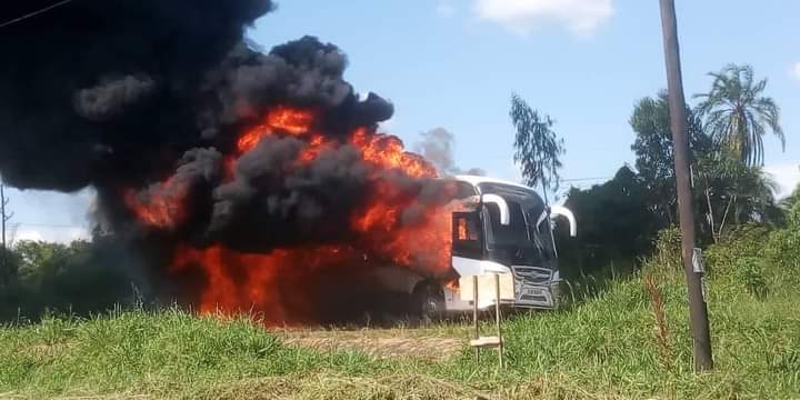 Parliament Bus Catches Fire Carrying 25 COVID-19 Patients