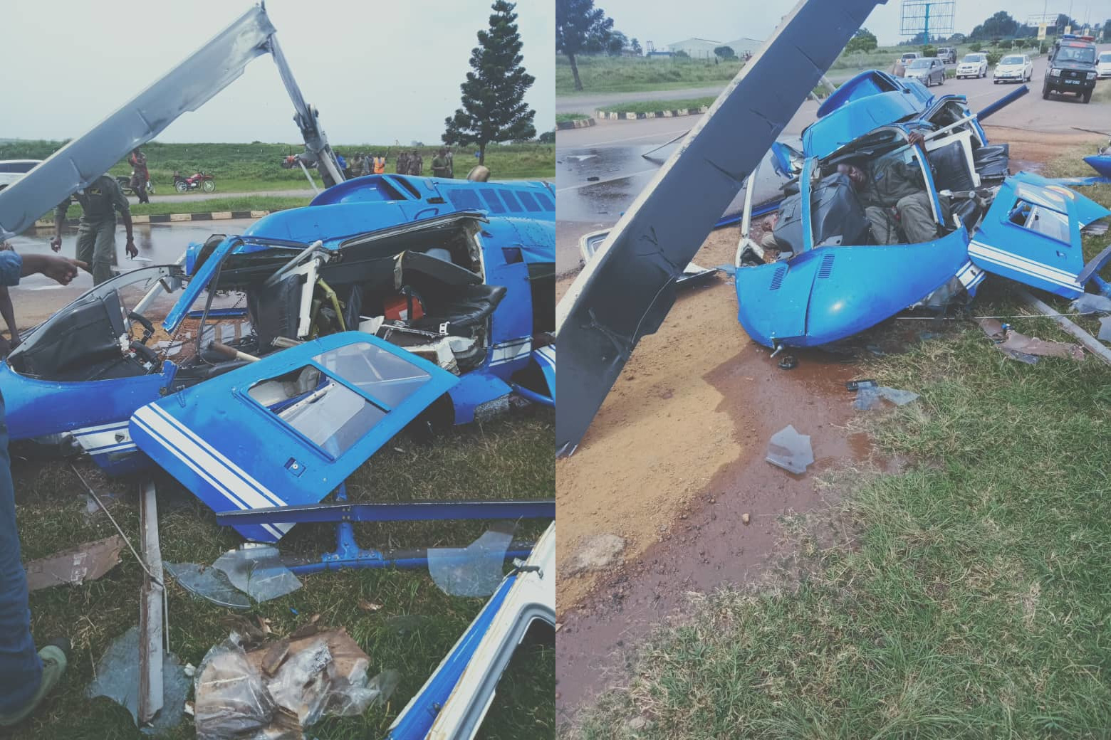 PHOTOS: UPDF Chopper Crashes at  Entebbe