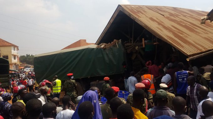 Child, Woman Killed as UPDF Truck Rams Into a House in Makindye
