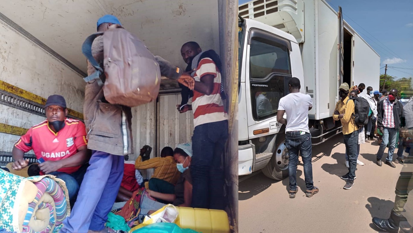 PHOTOS: 15 Arrested as Police Intercepts Lorry Carrying Passengers to Mbarara