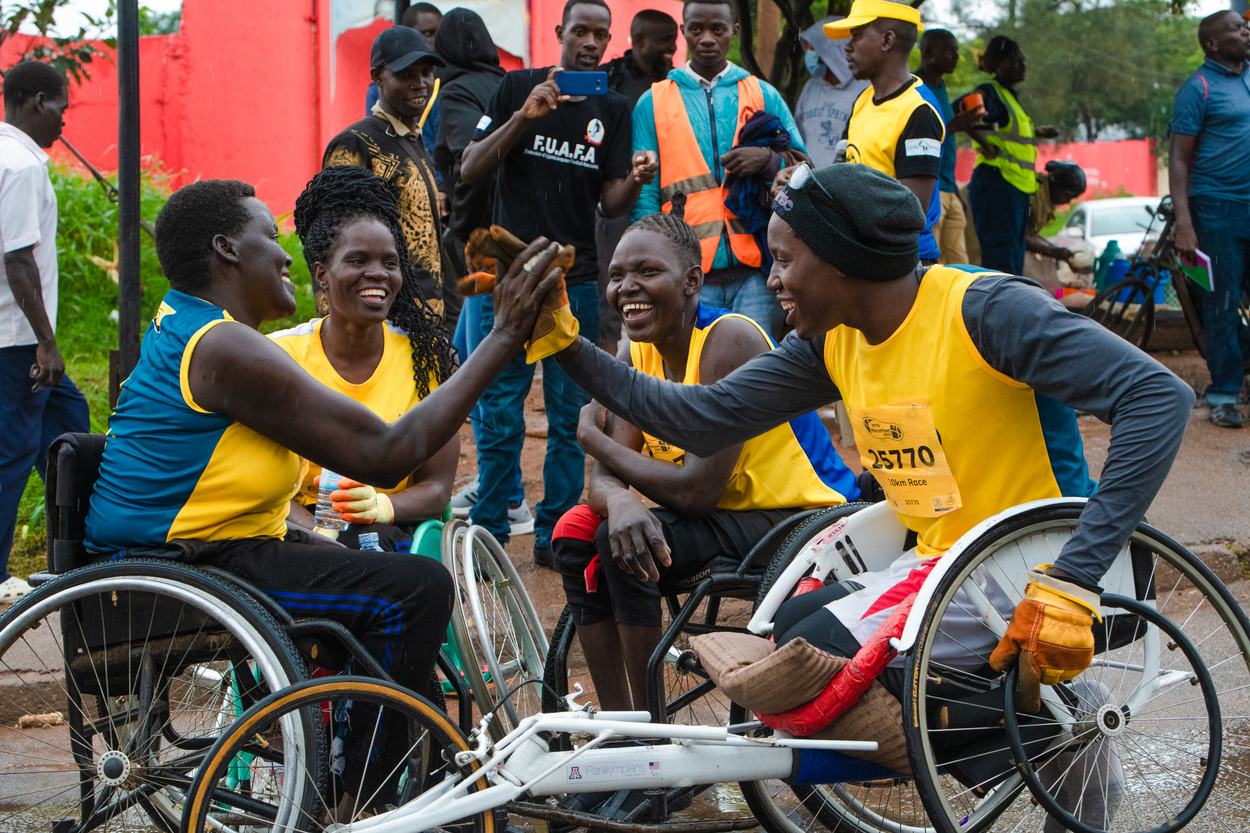 Richard Ocira, Pauline Achai Shine at the MTN Kampala Marathon Wheelchair Race