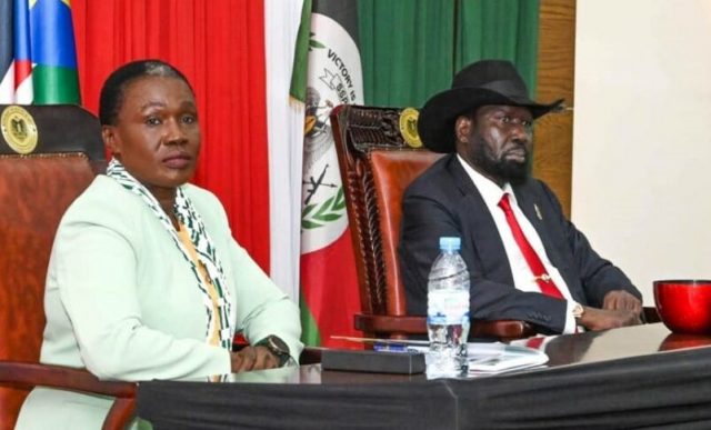 Kiir with Mrs Machar