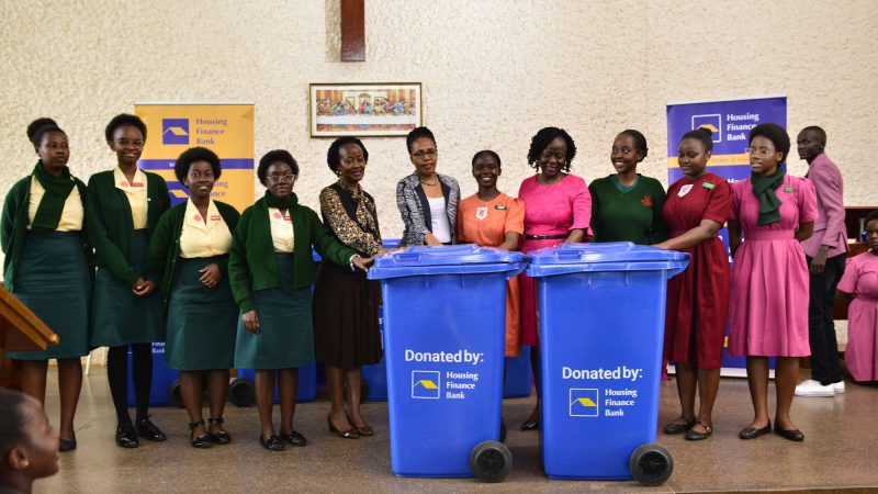 Housing Finance Bank Donates Waste Bins to Gayaza High School as Part of Sustainability Drive