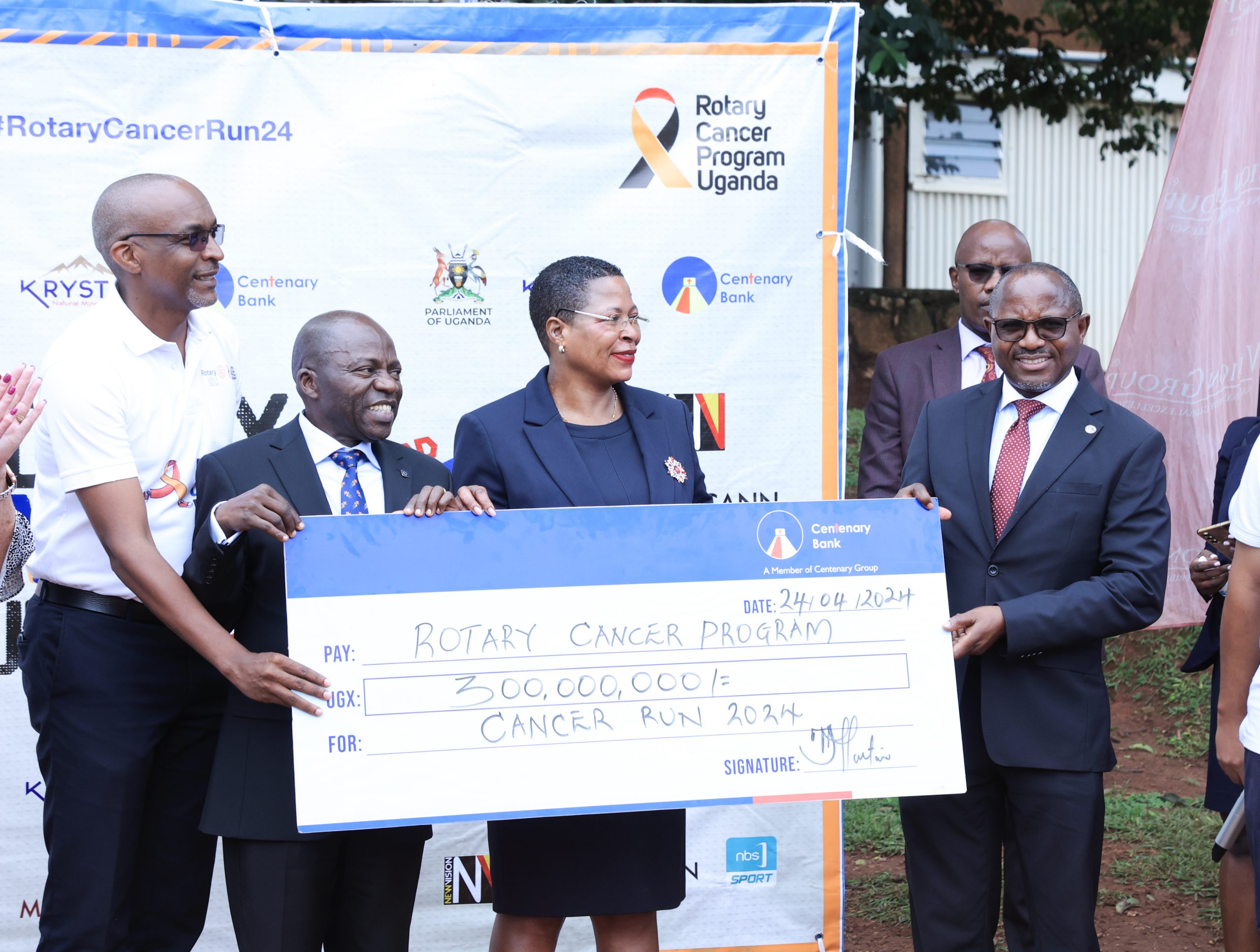 Centenary Bank joins Rotary for the 13th Annual Cancer Run with a 300million Contribution