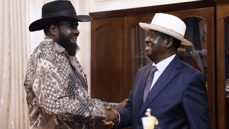 South Sudan’s Kiir Meets Raila Odinga in Juba