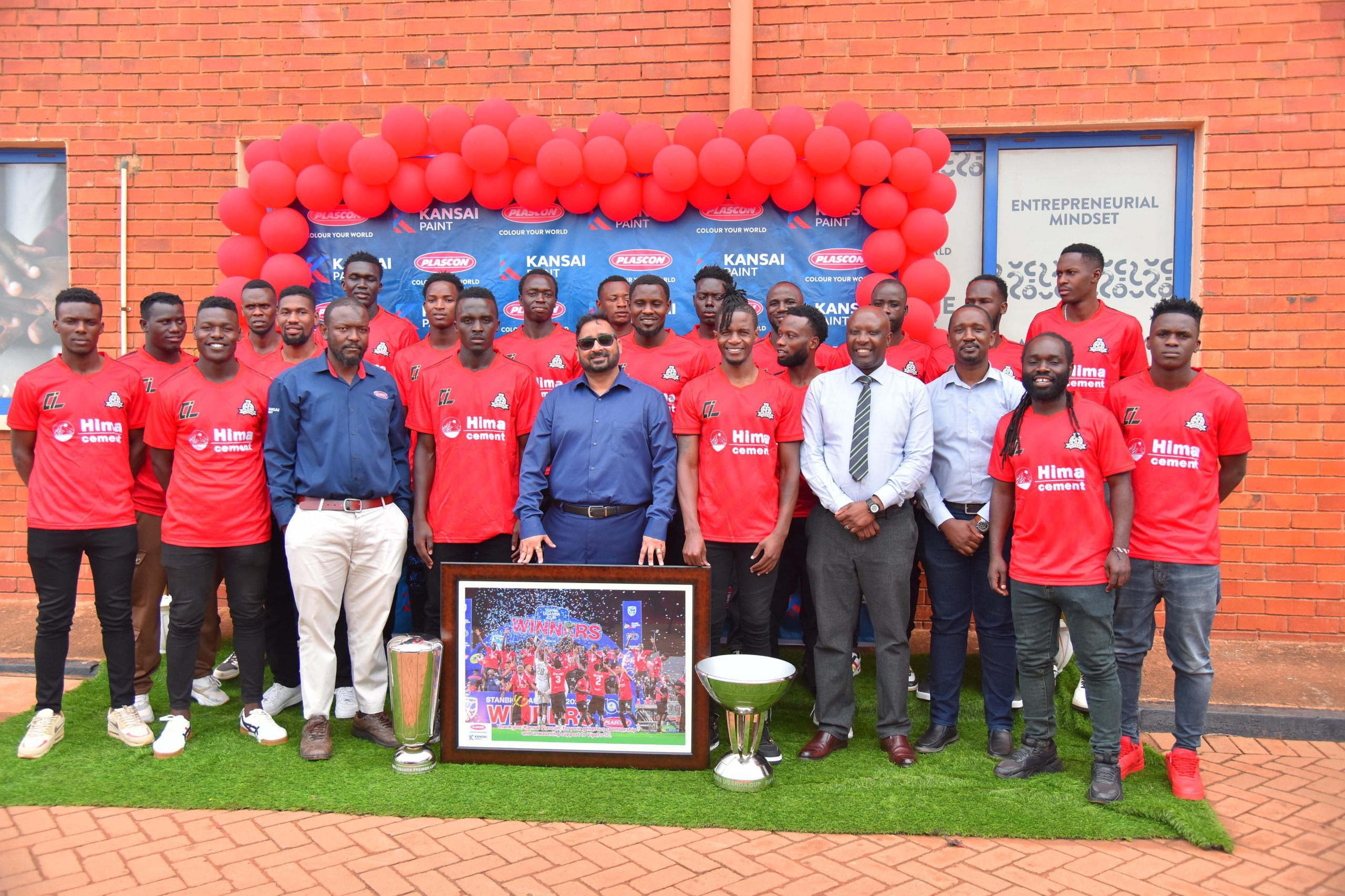 Vipers SC Celebrates Domestic Double with Trophy Parade at Plascon Head Offices