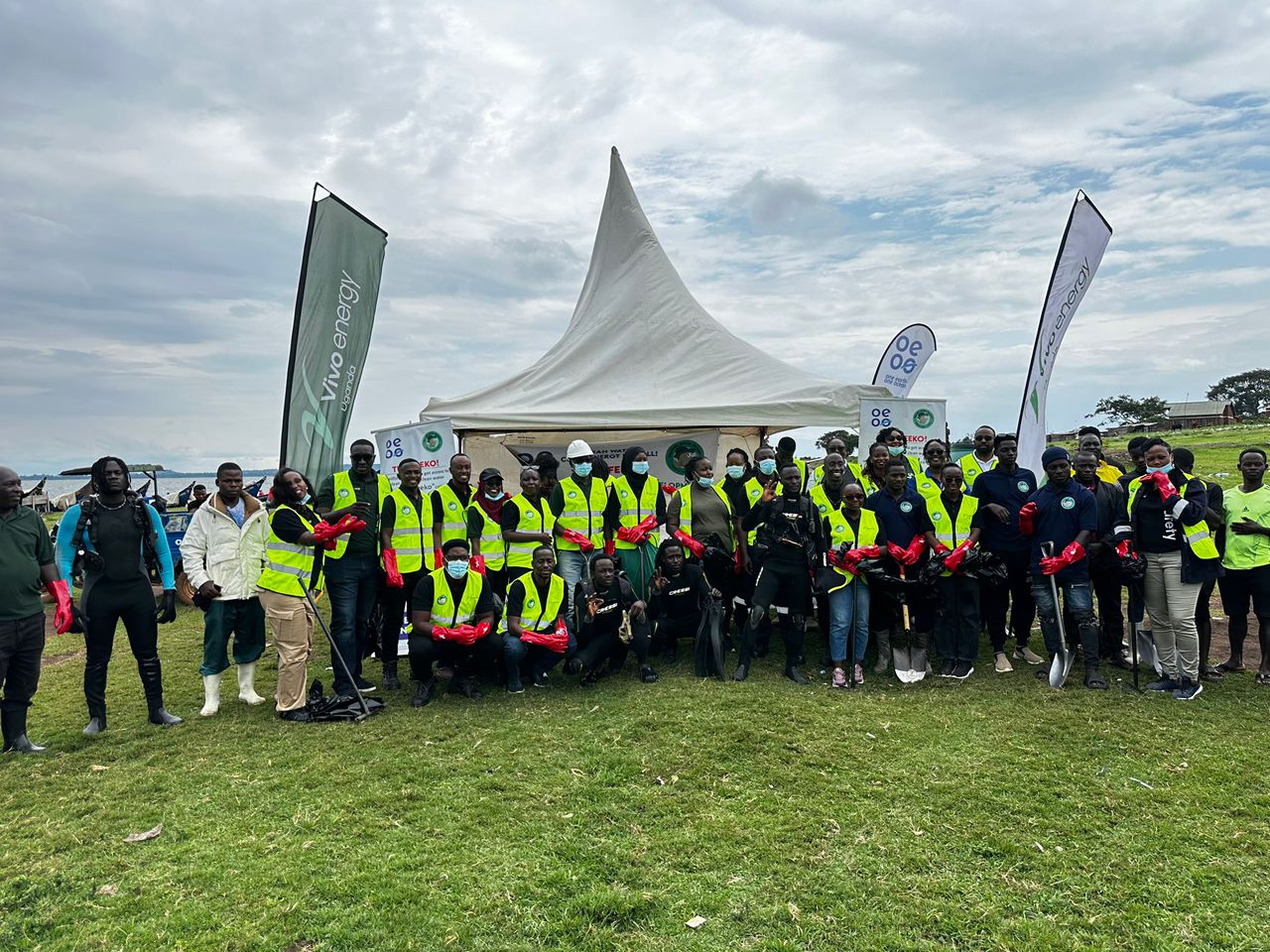 Shaping a sustainable future: Vivo Energy Uganda and Uganda Junior Rangers promote plastic waste disposal awareness.