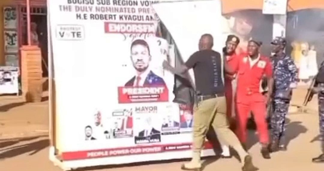 Police Probe Officers Filmed Tearing Bobi Wine Poster in Mbale