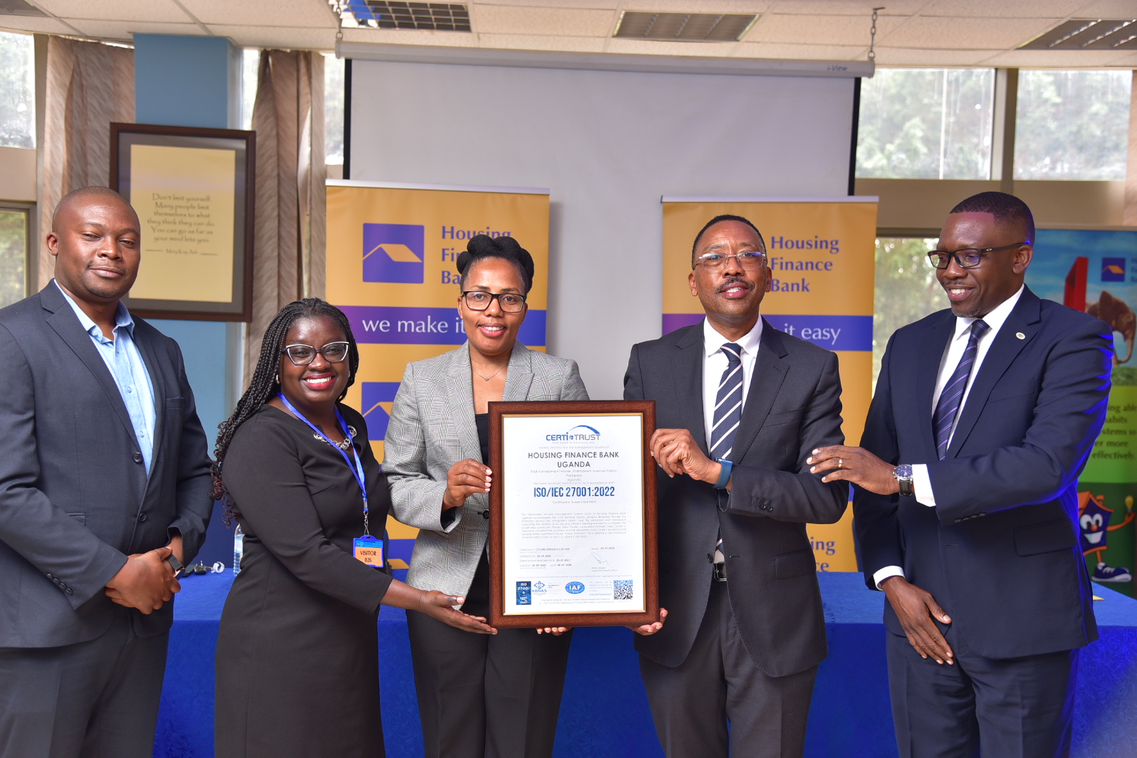 Housing Finance Bank Secures ISO 2700:2022 Certification, Reinforcing Commitment to Customer Data Security