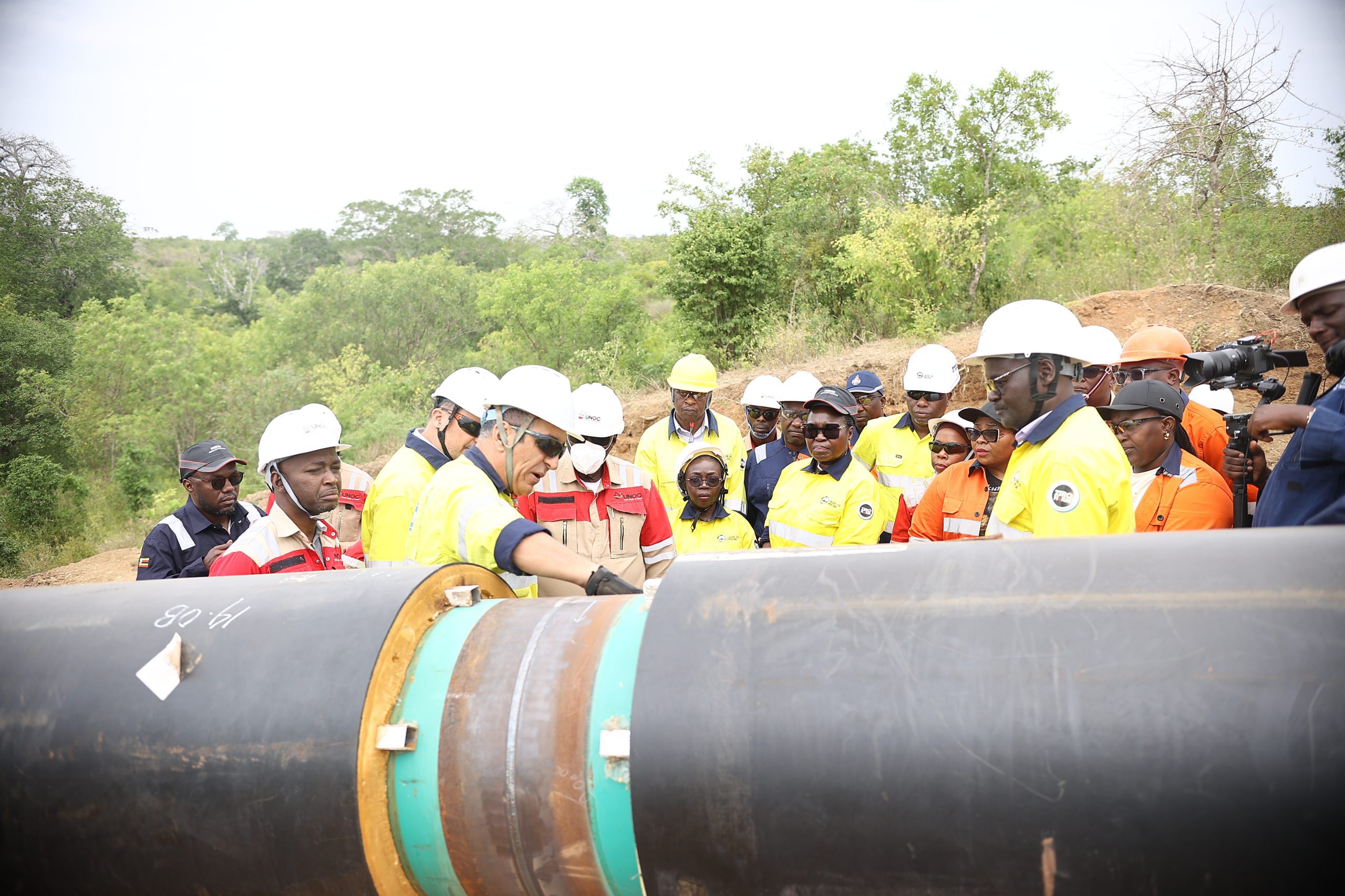 Minister Nankabirwa, UNOC Officials Inspect Final Pipeline Welding on EACOP’s Closing Stretch