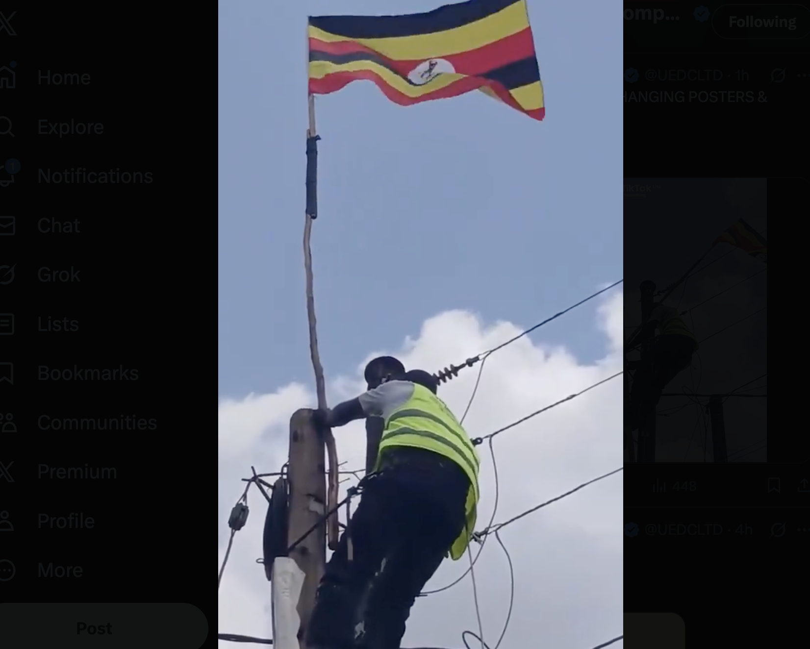UEDCL Warns Political Agents Against Hanging Posters, Flags on Electricity Lines