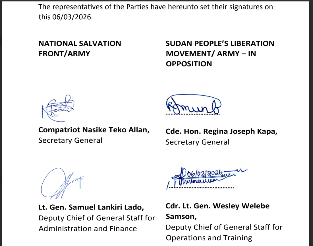 South Sudan: SPLM/A-IO, NAS Sign Cooperation Agreement to Strengthen Opposition Unity